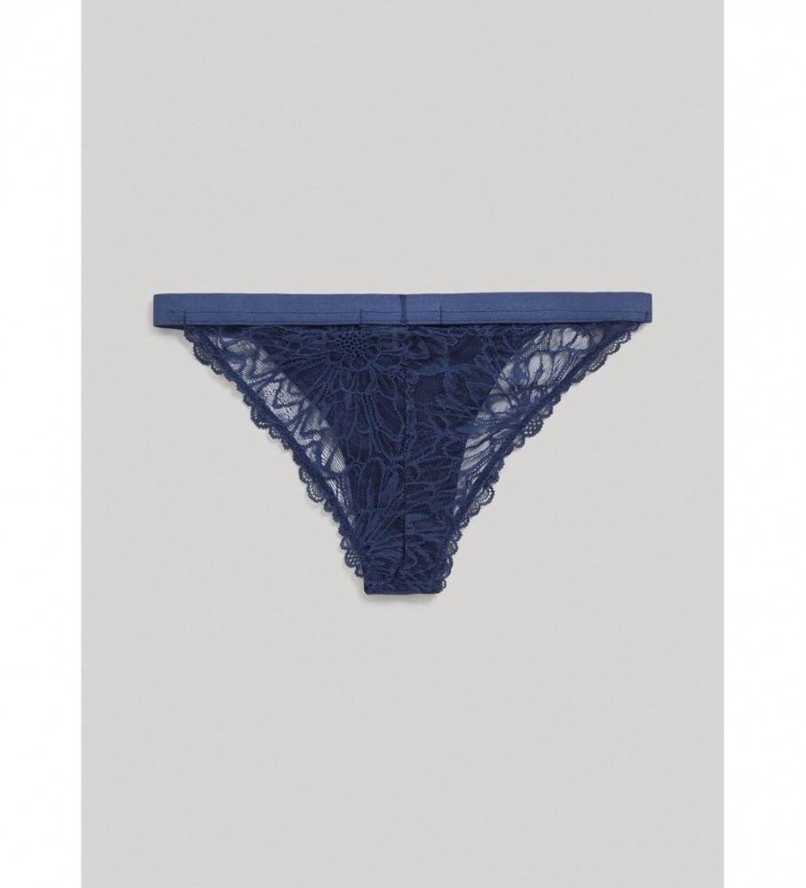 Calcinha brasileira Pepe Jeans em cetim azul marinho