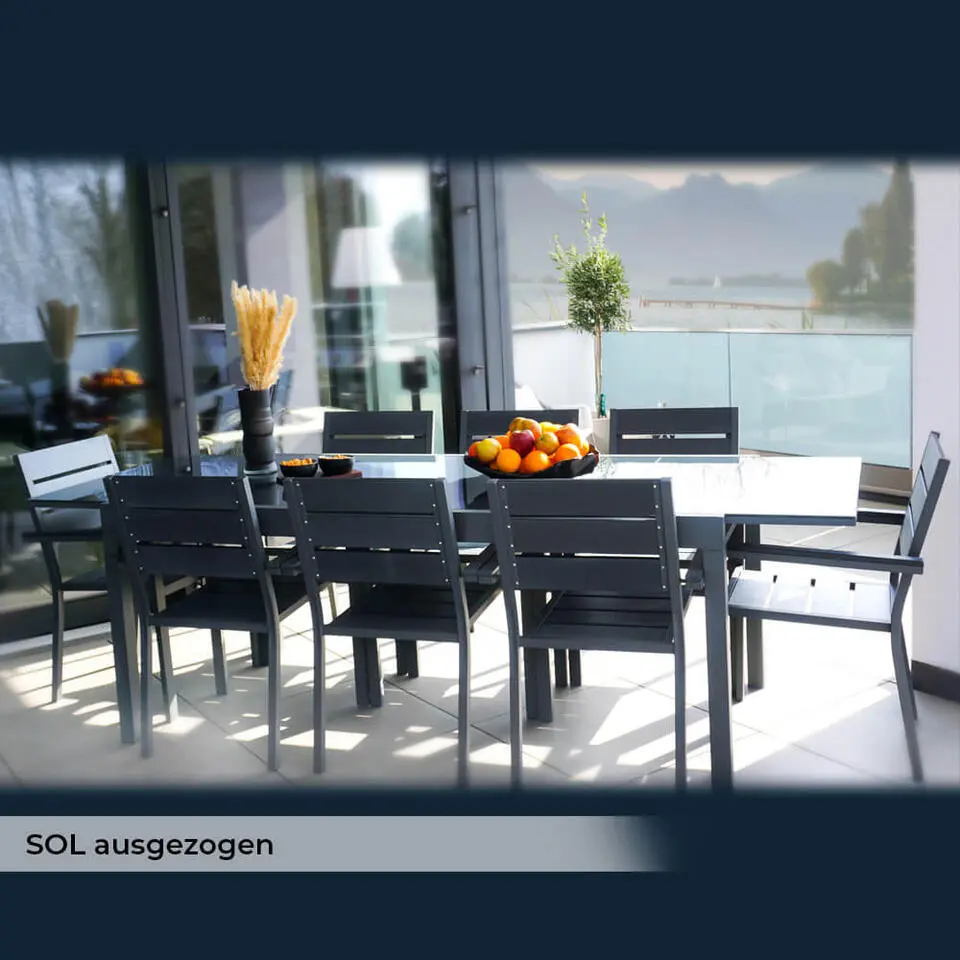 HOME DELUXE tuintafel SOL - 240cm - Grijs