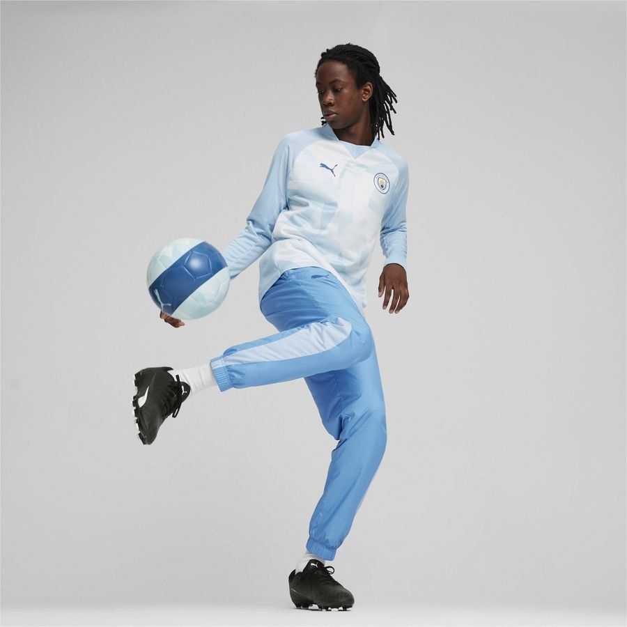 Manchester City Sweat Avant-Match - Silber/Bleu Manches Longues