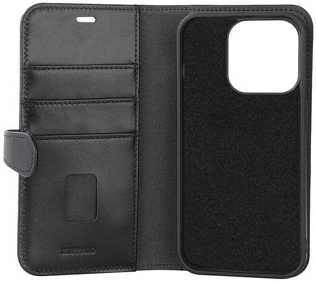 Buffalo iPhone 15 Pro 2in1 Leather MagSeries pungetui (sort)