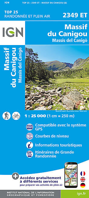 IGN - TOP 25 2349ET MASSIF DU CANIGOU 1 25 000