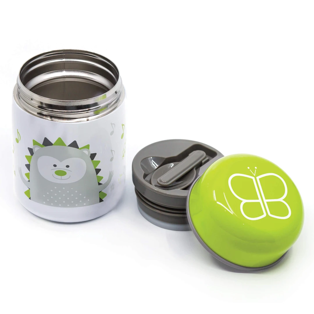 LUNCHBOX FOÖD CONTENANT ISOTHERME AVEC CUILLÈRE ET BOL LIME - Ecru