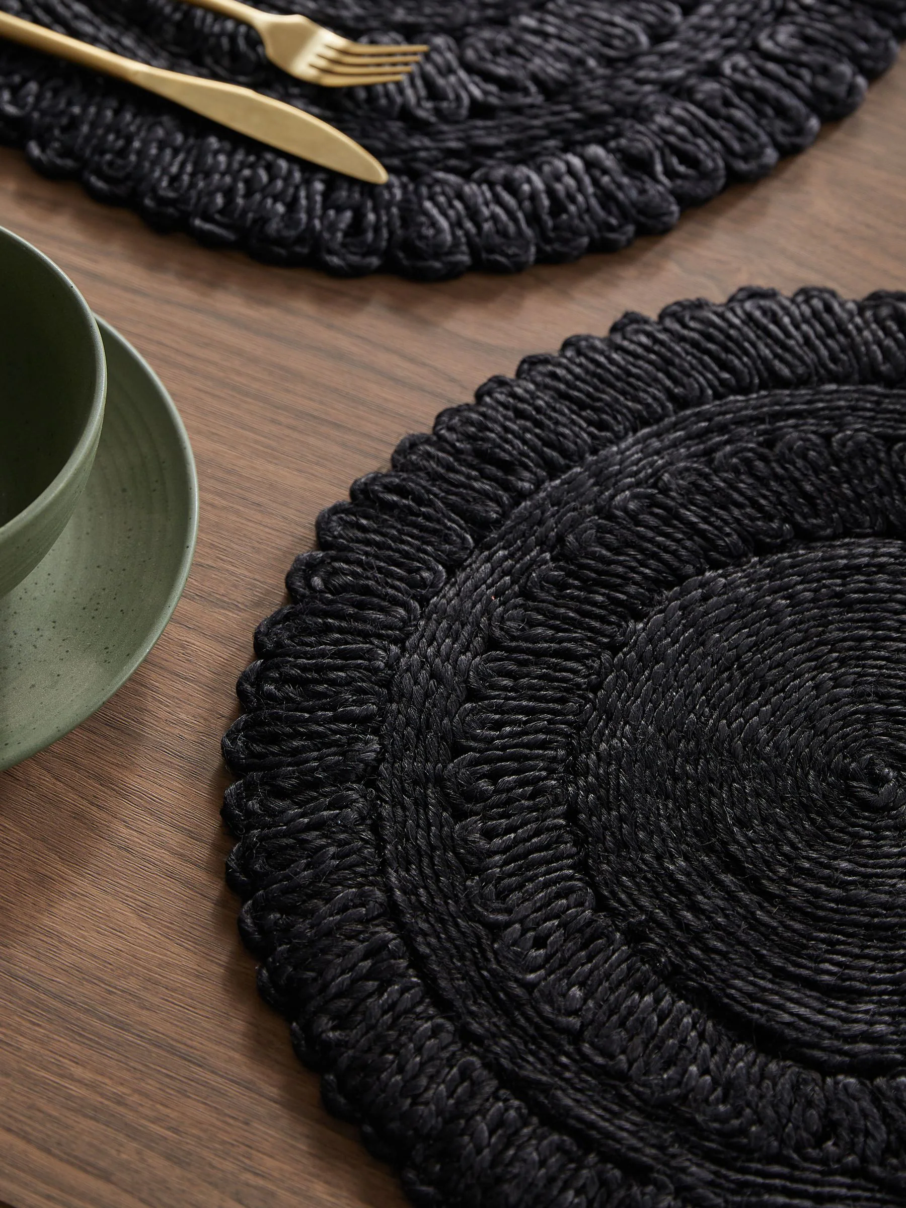 Set van 2 juten geweven placemats
