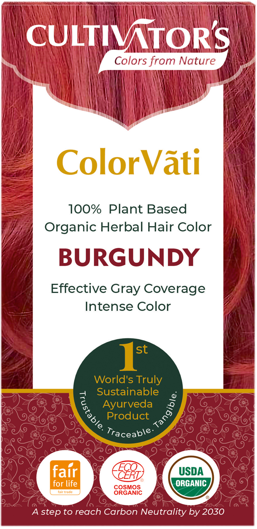 CULTIVATOR'S  ColorVãti Organic Herbal Hair Color - 12 Burgundy, 100 g