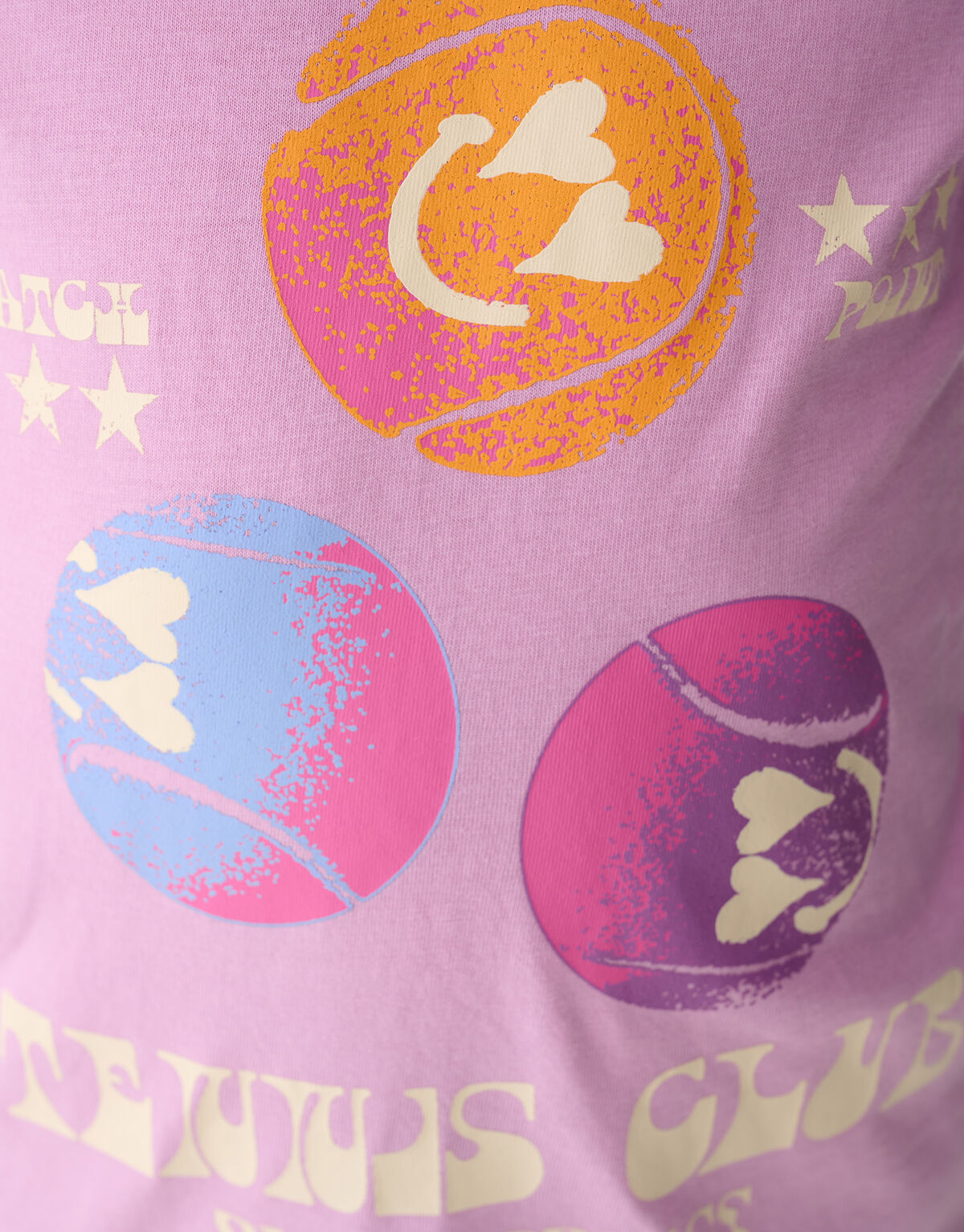 Tennis Artwork T-shirt Lichtroze
