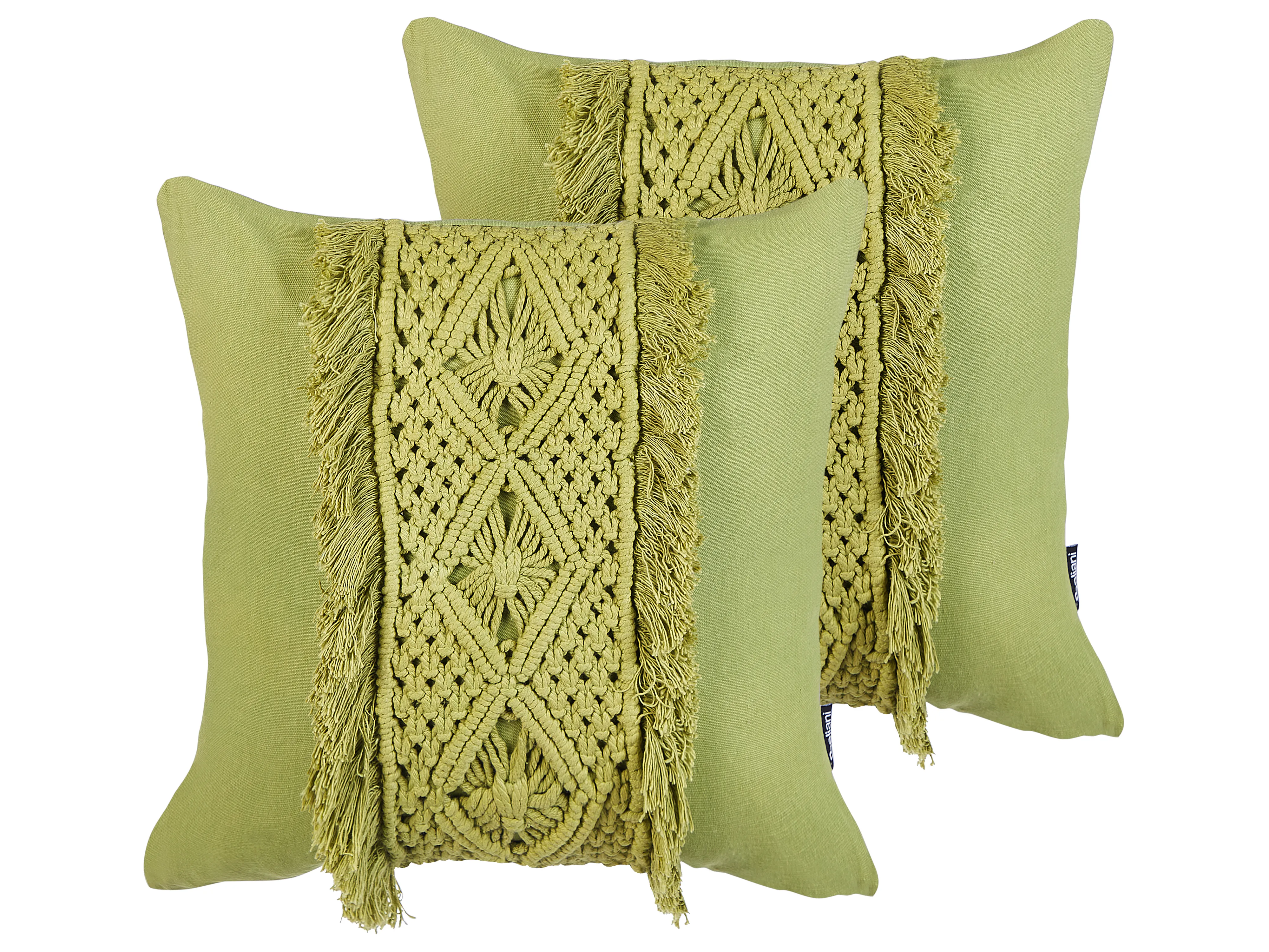 Set van 2 sierkussens KALAM Katoen 45 x 45 cm Groen geometrisch patroon