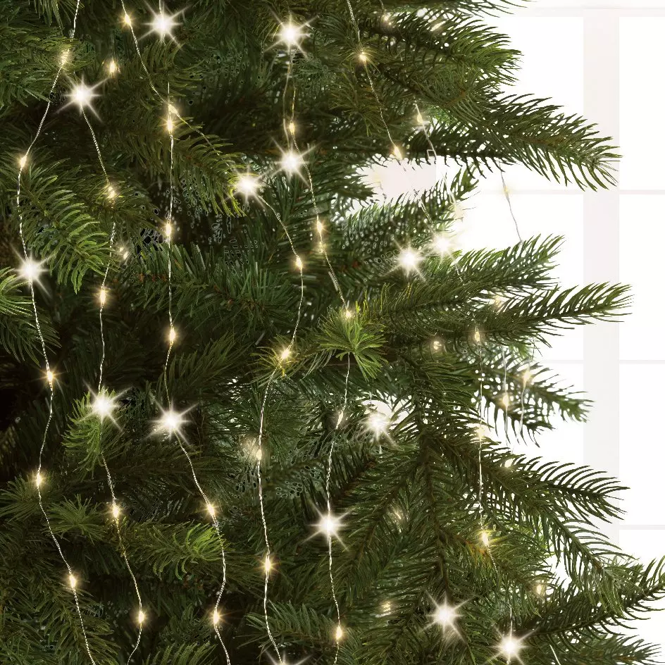 Rideau pour sapin H2,10 m 672 Micro LED Flashing light Blanc chaud
