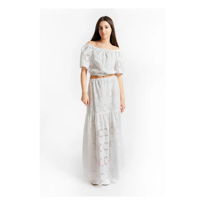 Indee Top Pantanal Broderie Anglaise  | Blanc