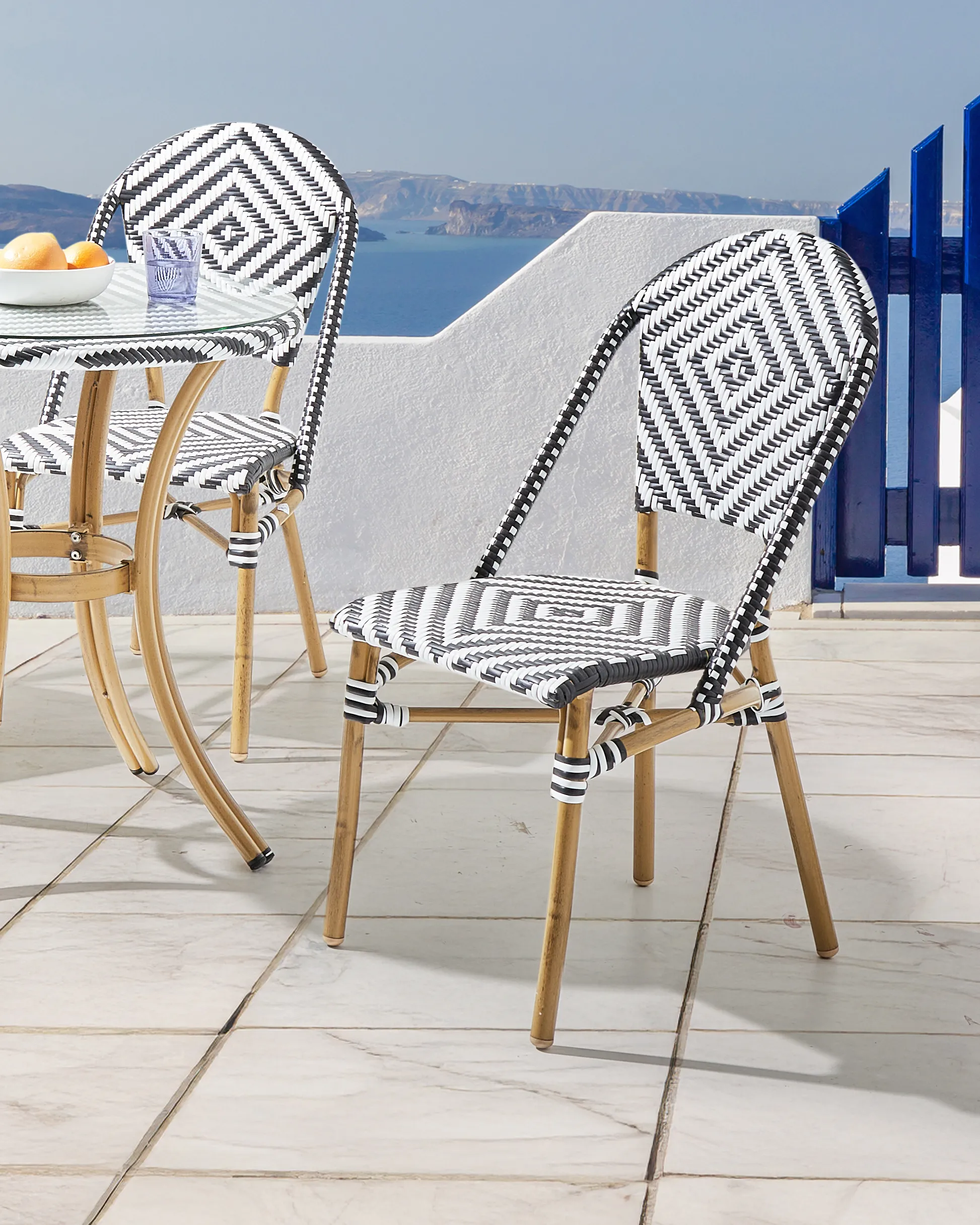 Set van 4 stoelen RIFREDDO Zwart/wit
