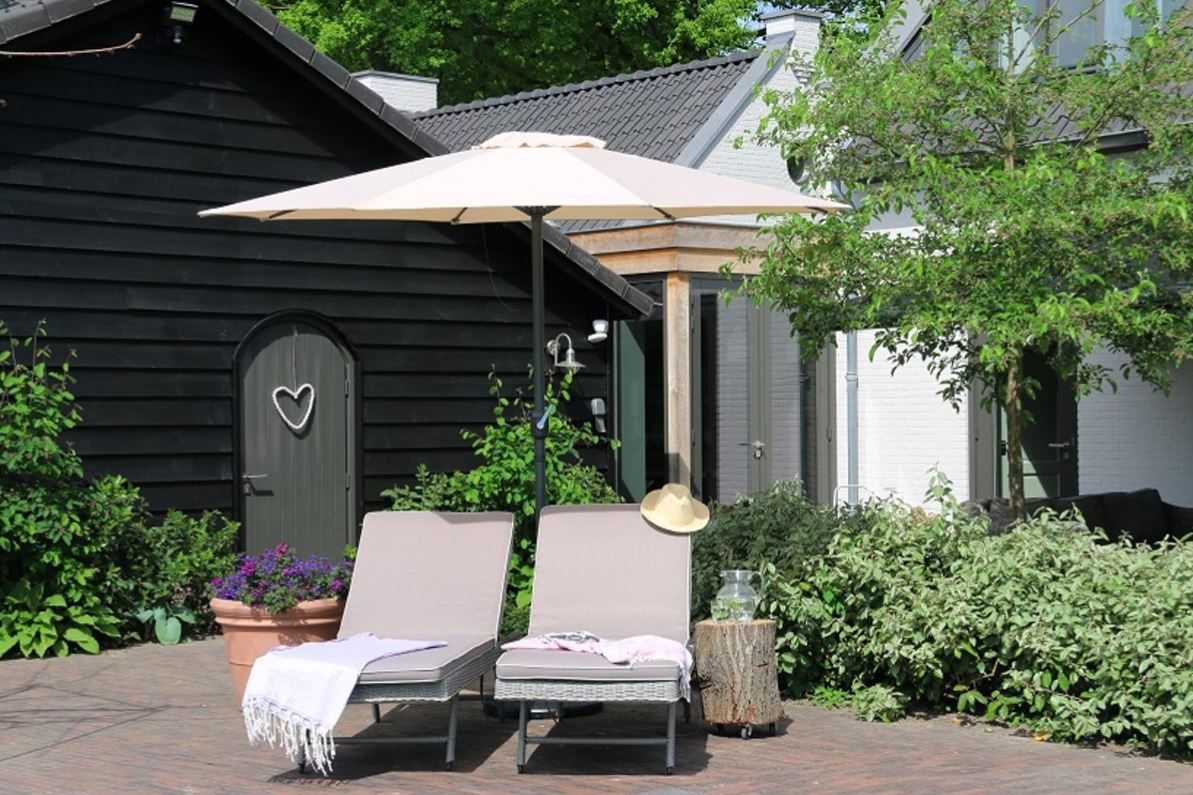 PimXL 300 cm luxe 8-ribs parasol - Ecru