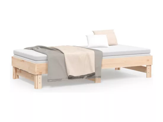 Lit coulissant 2x(75x190) cm Bois de pin massif