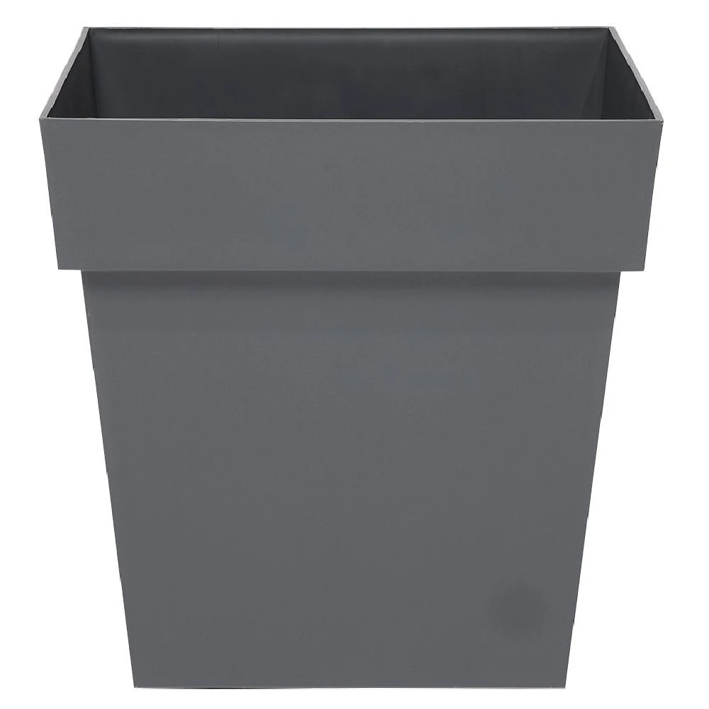 Pot carré Toscane plastique gris anthracite 38L 39x39xH39cm