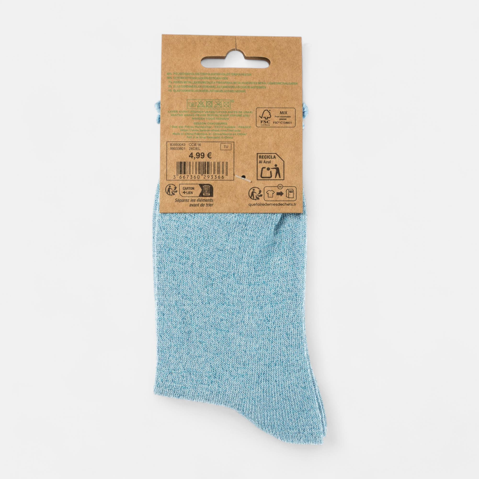 Chaussettes Enfant bleu ciel