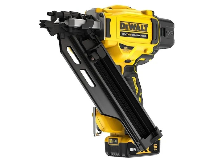 DeWALT DCN950N-XJ, Sømpistol, Vinklet magasin, Gul, 2 skud/min, Batteri, 5 At