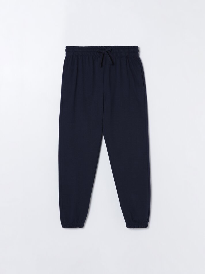 Calça jogger básica - Azul-marinho