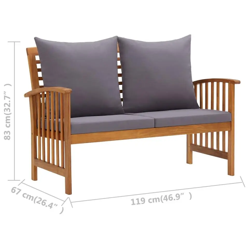 vidaXL - Tuinbank - Grijs - Hout
