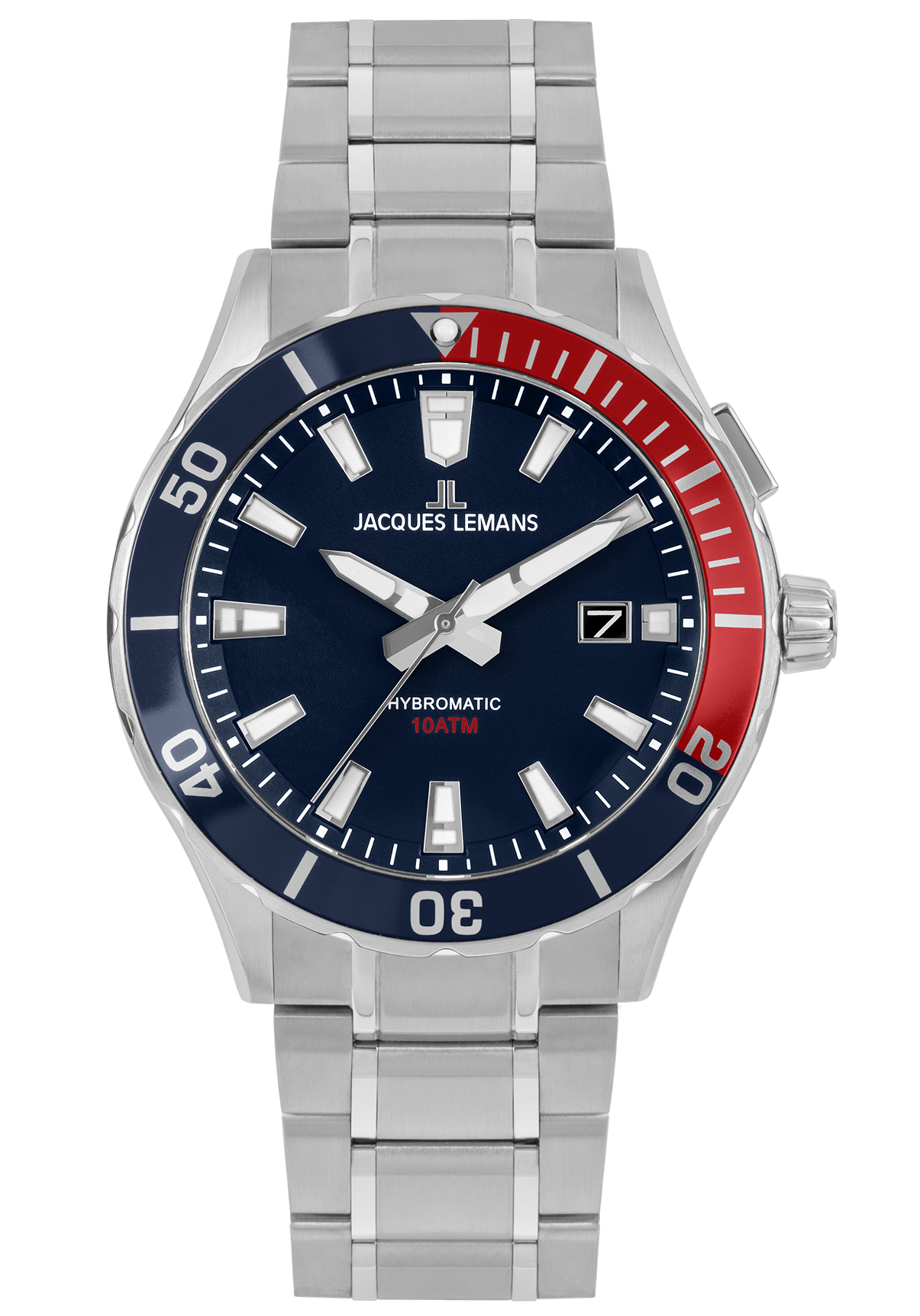 Jacques Lemans Herrenuhr Hybromatic Blue Red 1-2131E