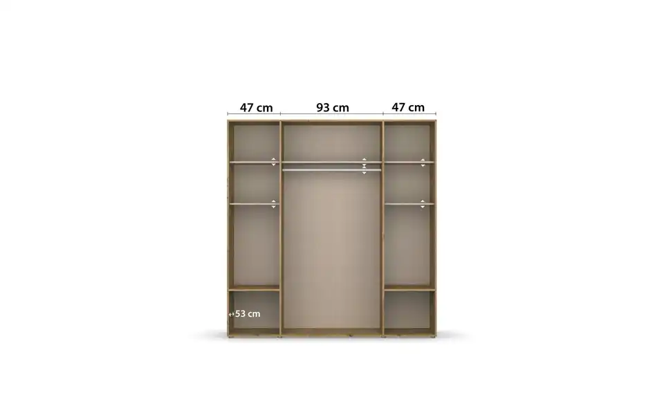 Drehtürenschrank ohne Absetzung 187 cm 4 Stück