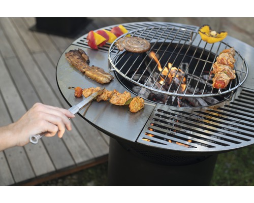 Westmann vuurkorf met grillfunctie, roestvrij staal, zwart