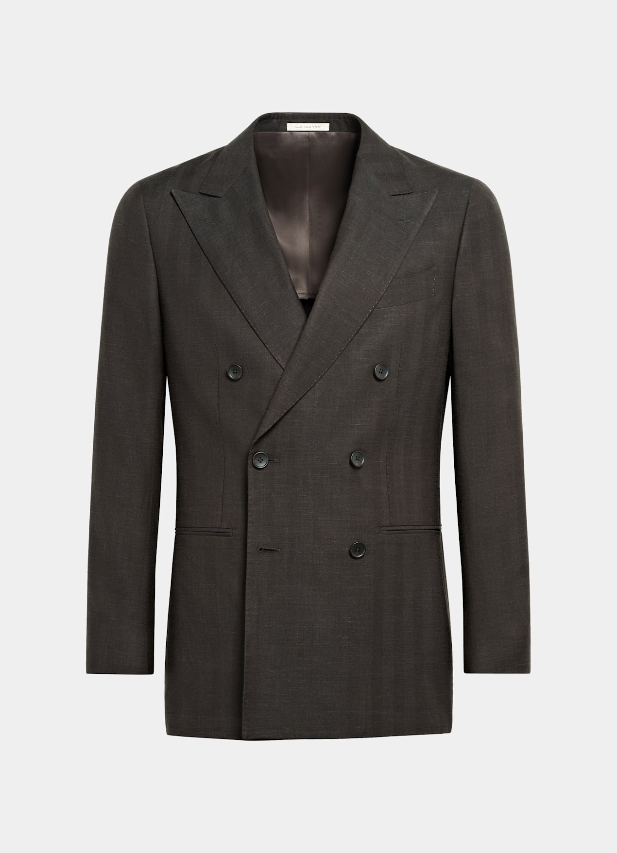 Costume Havana coupe Tailored marron foncé à chevrons