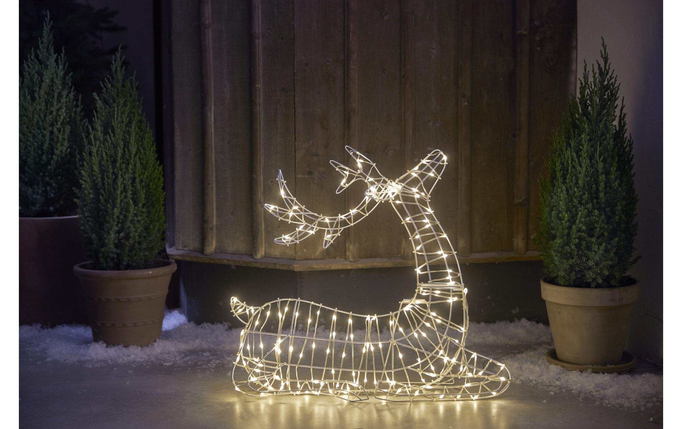 LED-Figur Silhouette Rentier Atja, 65 cm, WeissLED Weihnachtsdekoration Rentier