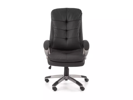 Fauteuil de bureau en éco-cuir noir avec structure en métal chromé MAZE