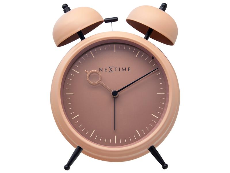 NeXtime Klassischer Wecker Golden Hour Peach Tischuhr mit Doppelglocke