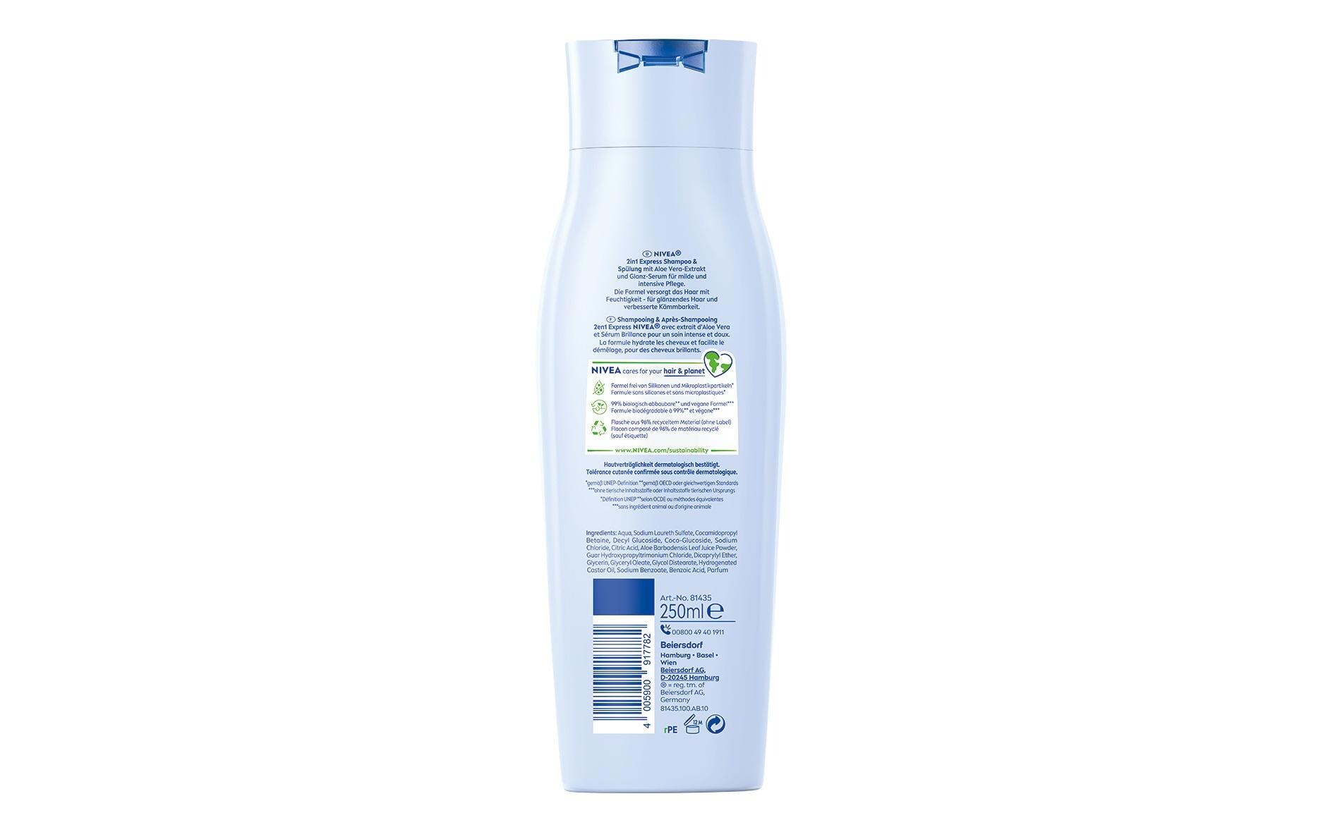 Shampoo und Spülung 2in1 Express 250 mlShampoo und Spülung versorgt das Haar im Handumdrehen mit intensiver Pflege