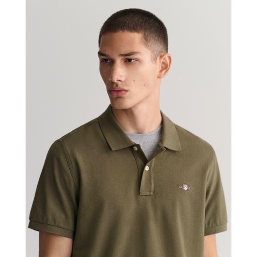 GANT Shield Piqué Polo T-shirt, Juniper Green, XL