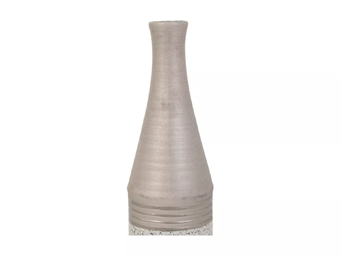 Vase en céramique argentée 13,5x13,5x53h