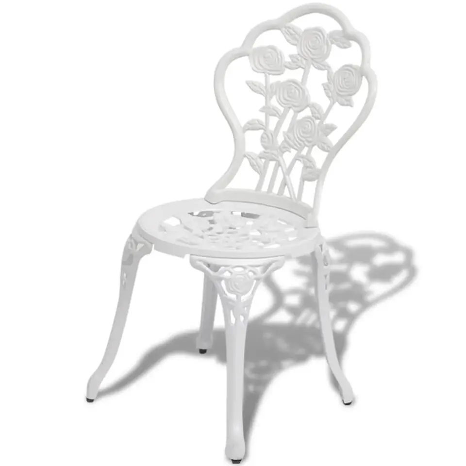 vidaXL - Tuin Eetstoel - Wit - Metaal - 2 stuks