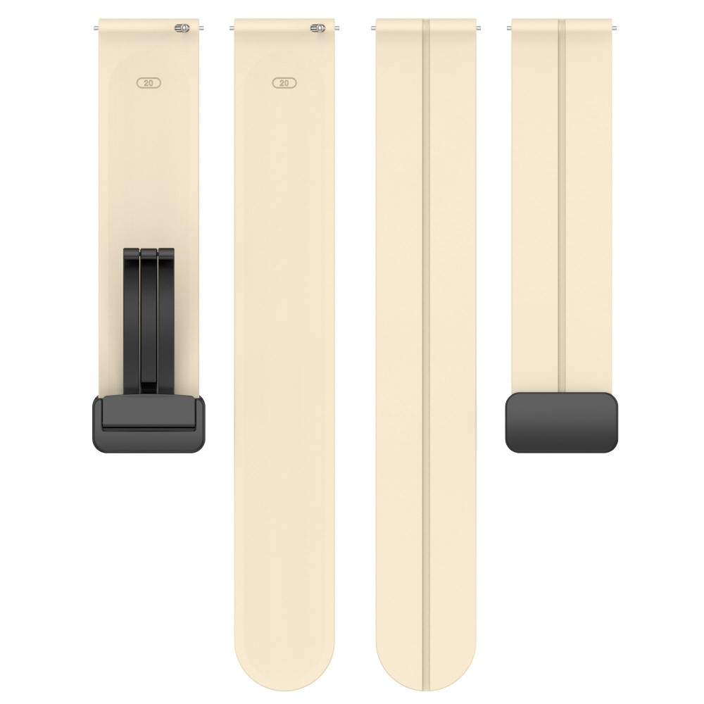 Samsung Galaxy Watch 4 (40mm) Magnet Silikon Armband Split Design (Gelenkumfang: 180 - 220mm) - Beige