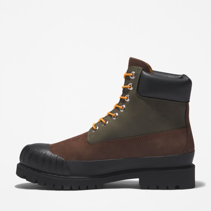 Bota Timberland Premium Masculina de 6 Polegadas com Biqueira de Borracha na Cor Marrom Escuro