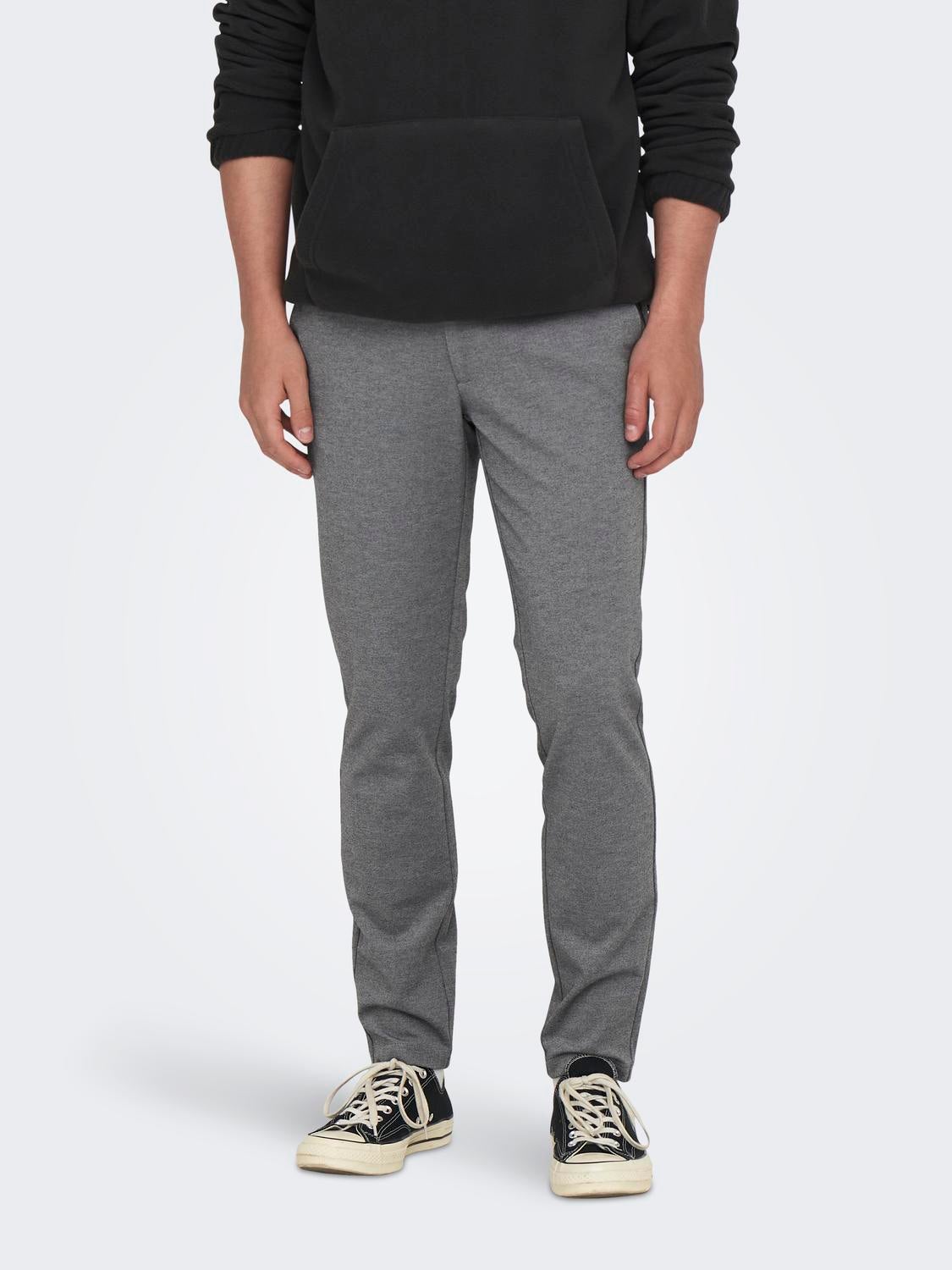 ONSMARK Verjüngt und verkürzt Chino Hose Medium Grey Melange
