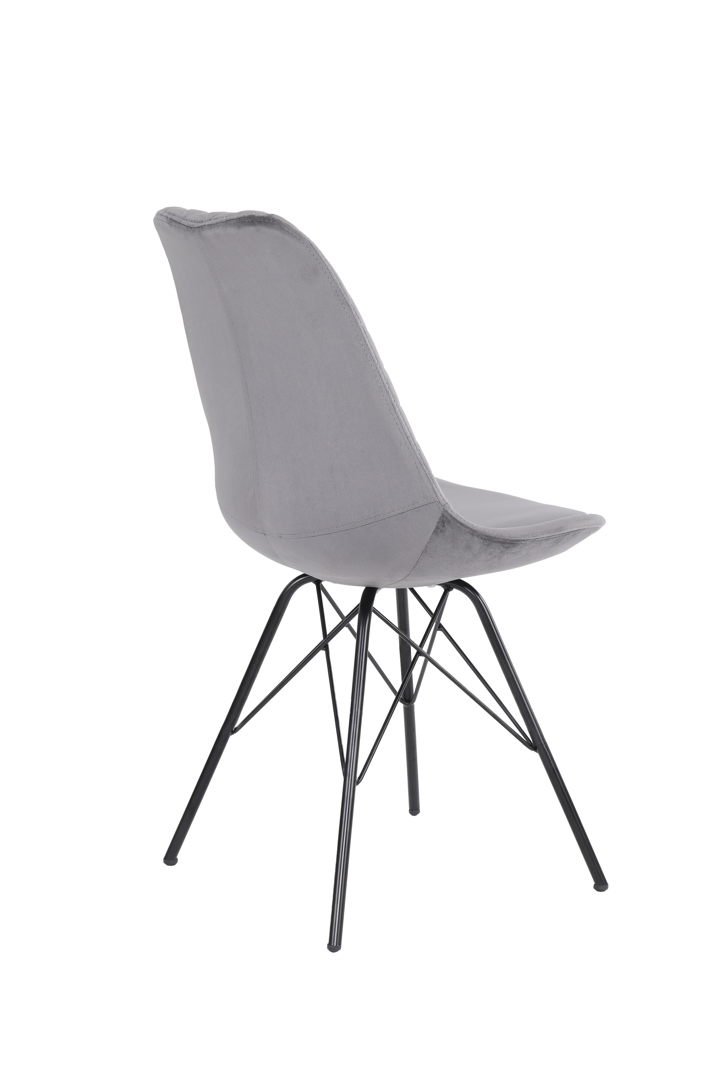 byLIVING Esszimmerstuhl RICA, 2-er Set, Samtbezug grau, Gestell Metall schwarz