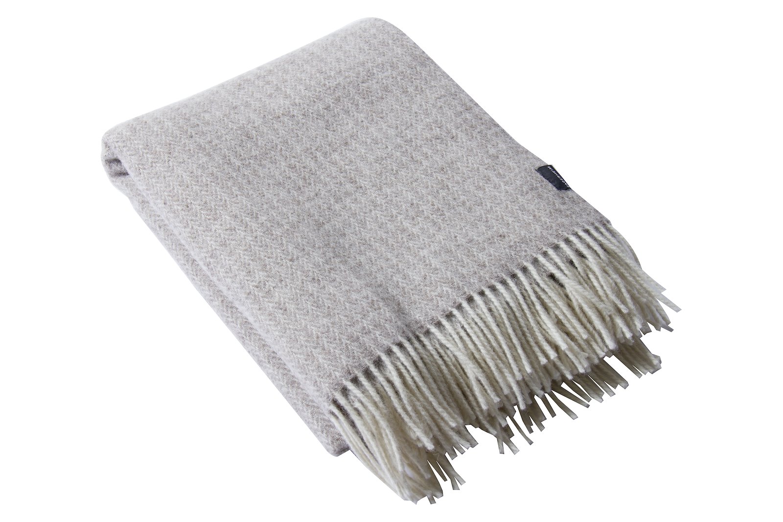 Finse ullpledd Beige 130x190 cm inkl. frynser
