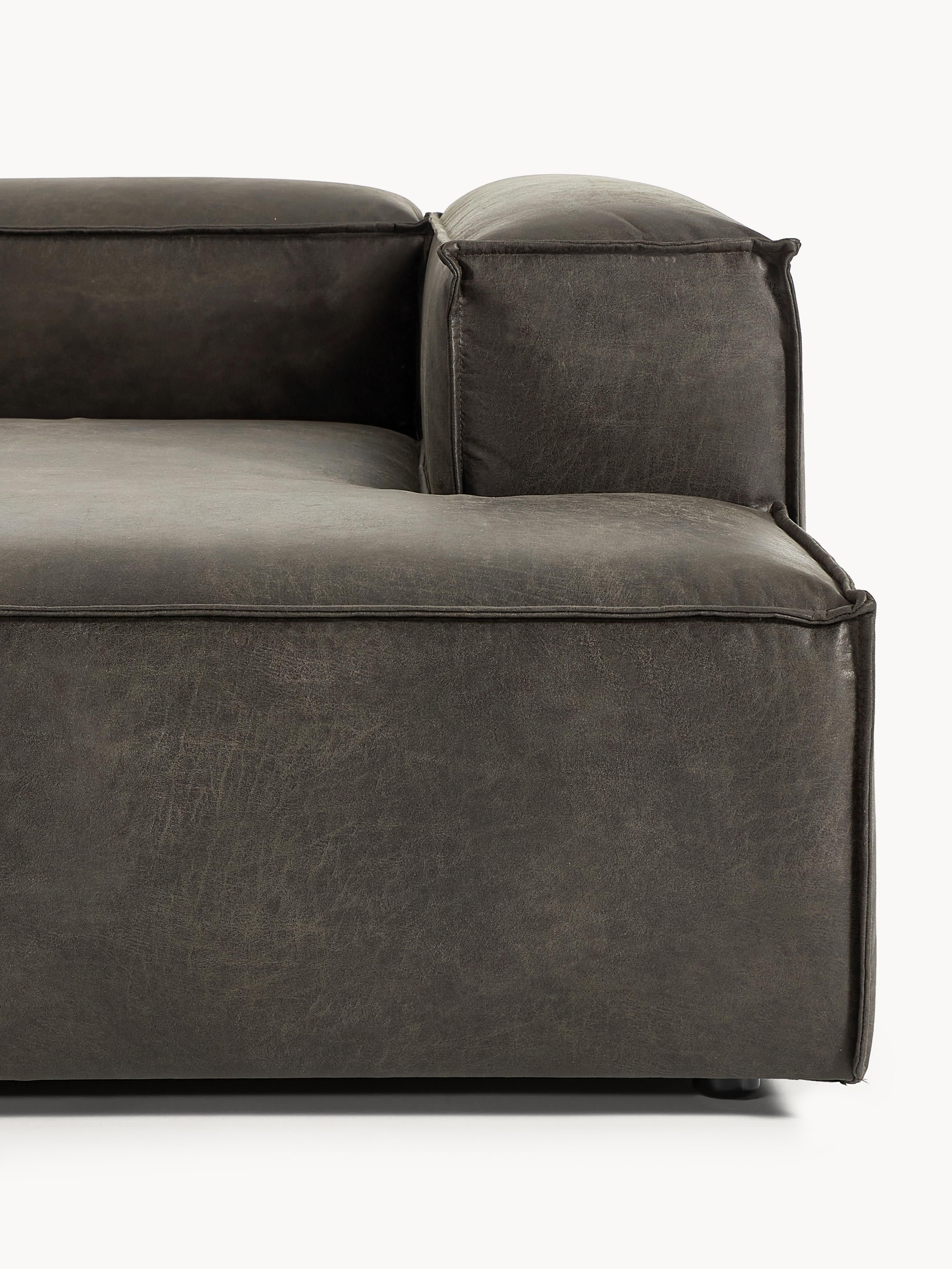 Chaise longue hoekmodule Lennon van gerecycled leer