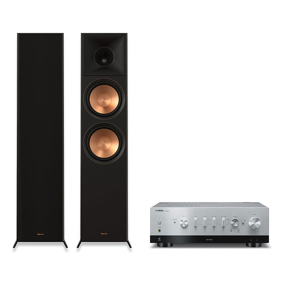 Yamaha R-N800A Argent + Klipsch RP-8000F II Ebène