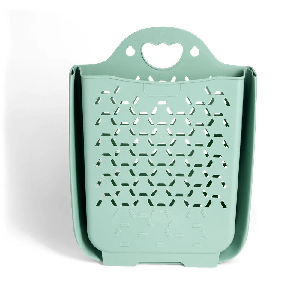 Panière 45L pliable plastique vert 36x25xH48cm