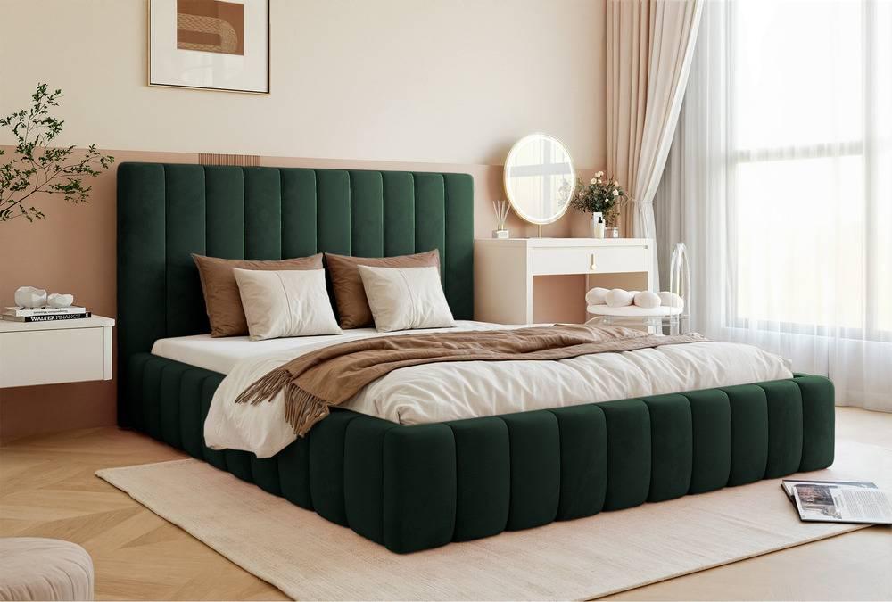 NADUVI Collection Bedframe Flores velvet 180x200 met opbergvak