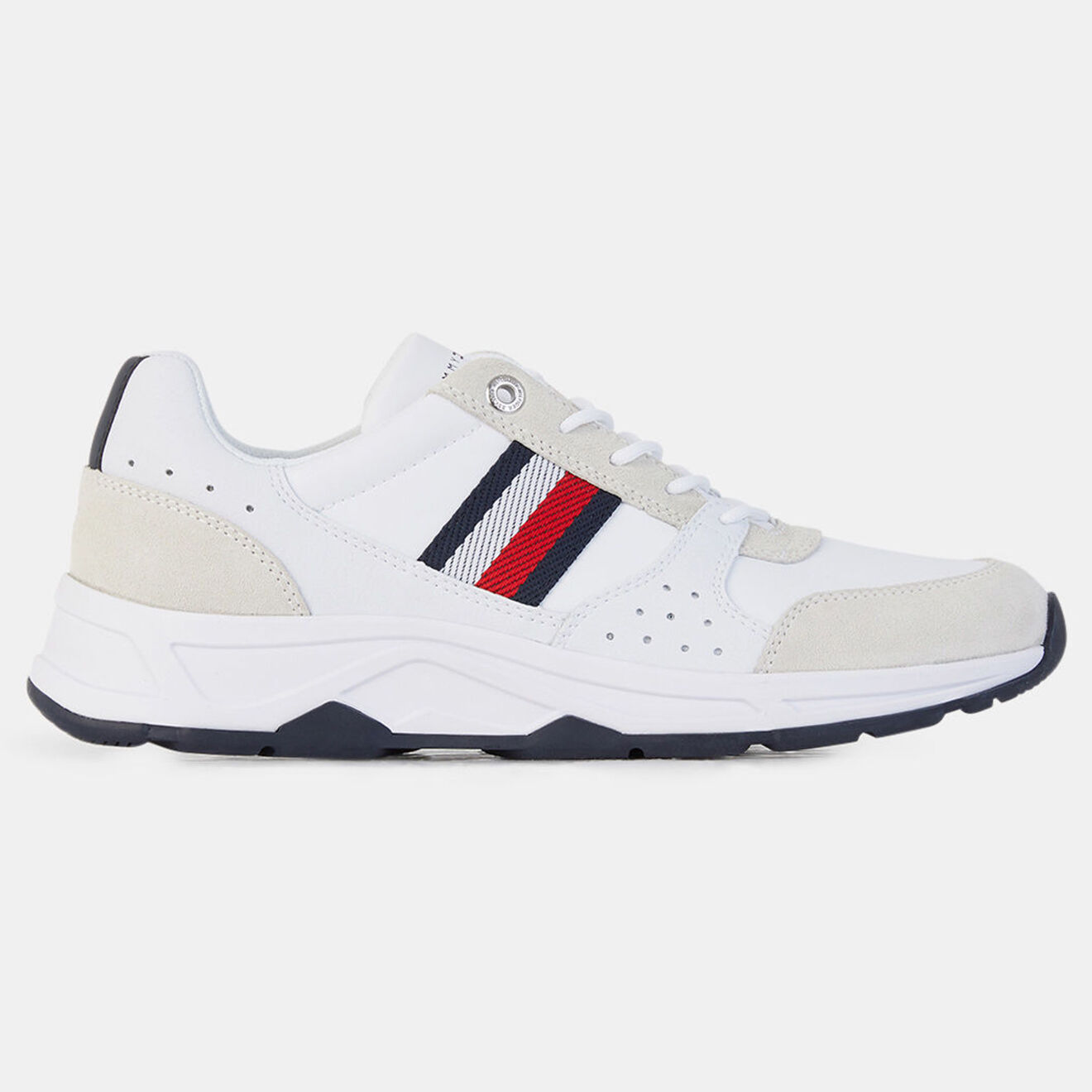 Tommy Hilfiger Baskets en Cuir Running Fashion blanc/beige