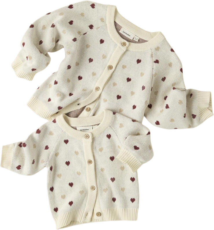 Lil' Atelier NBFSARAN LS KNIT CARD HEART LIL Turtledove