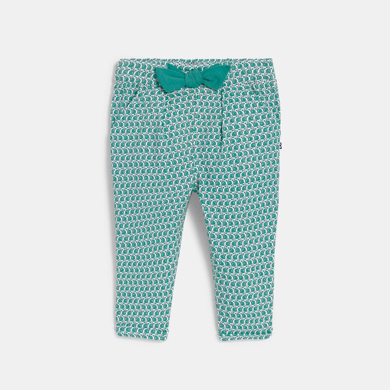 Pantalon imprimé graphique taille élastique bleu bébé fille Bleu