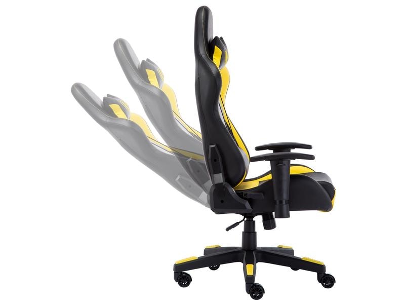 LC-Power Gaming-Stuhl LC-GC-600BY Gelb/Schwarz Ergonomischer Gaming-Stuhl aus PU-Leder mit 120 kg Belastbarkeit