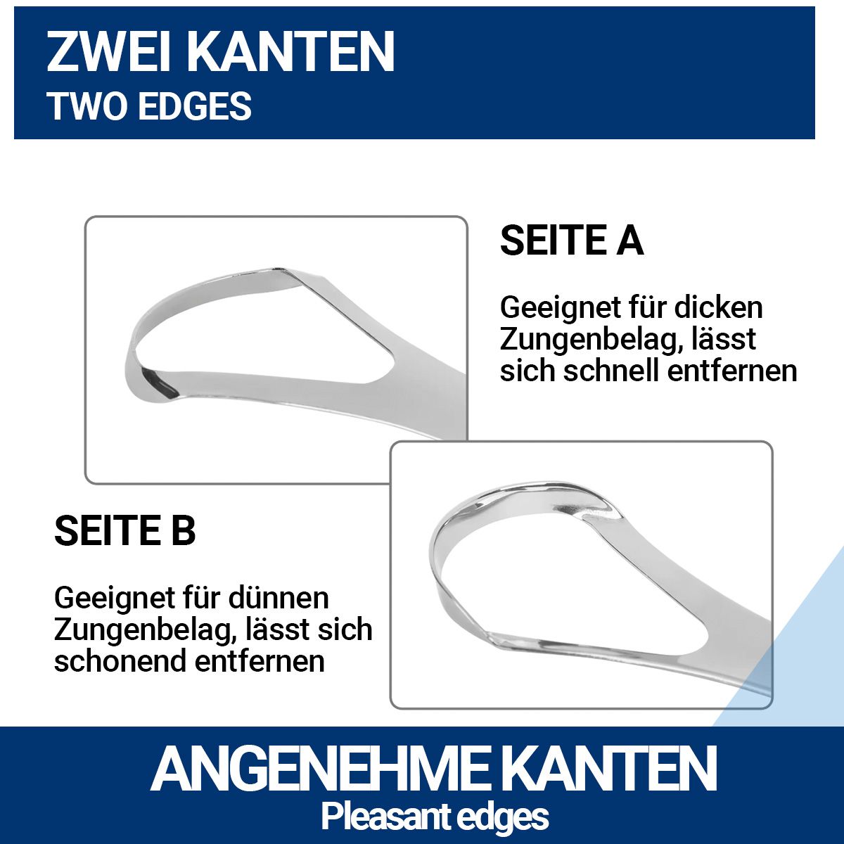 Oralflora  Zungenschaber aus Edelstahl  Zungenreiniger
