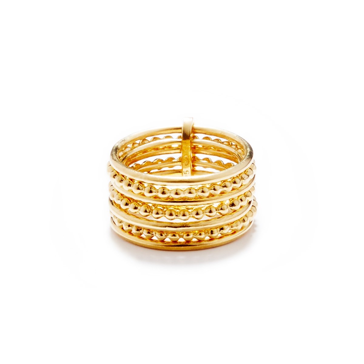 Bague semainier en vermeil ligne et perles