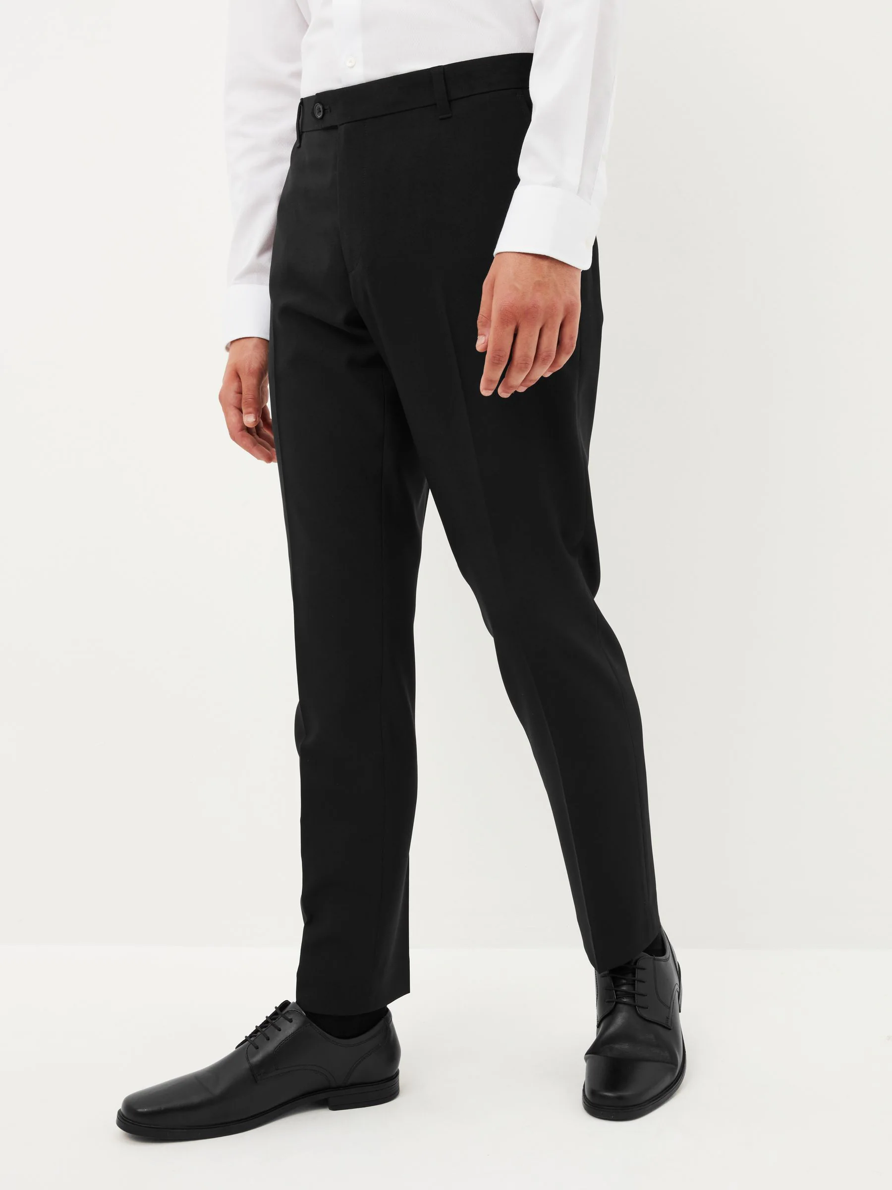 Zwart - Slim Fit - Machinewasbare modieuze broek zonder bandplooien