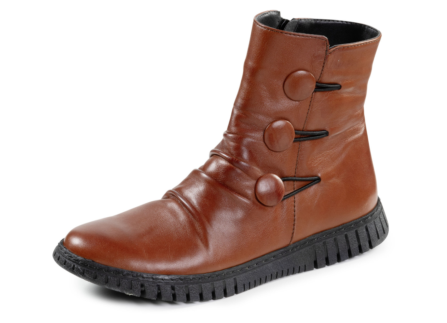 Gemini Stiefelette mit Raffung und dekorativen Knöpfen