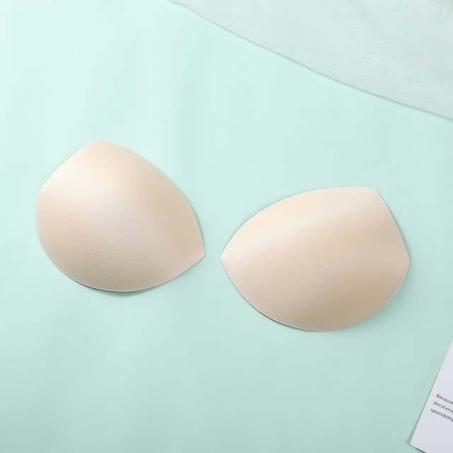 1 par trekantsamlende udskiftelige bh-puder til kvinders bh-skål Beige