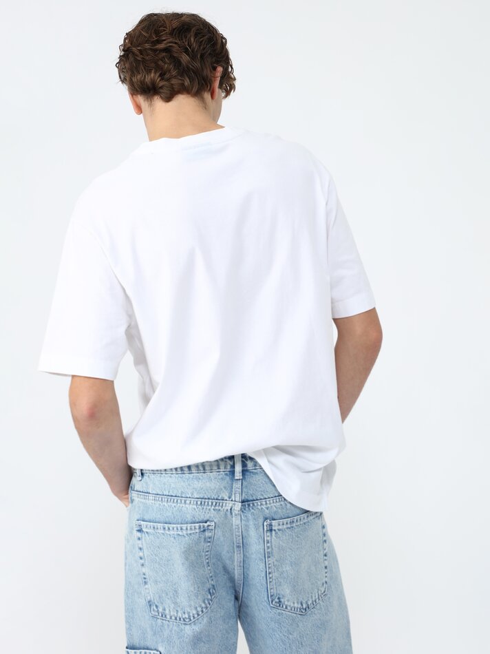 Repaginado no estilo jeans descontraído - Azul claro